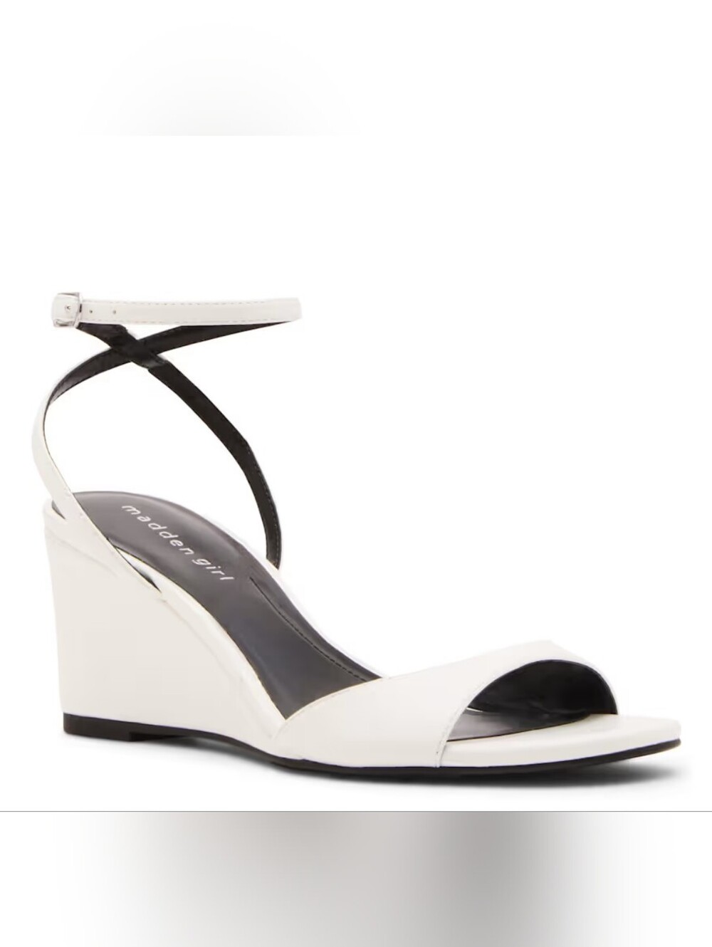 Madden Girl Laineyy White Ankle-Strap Open-Toe Wedges Sandals Size 8